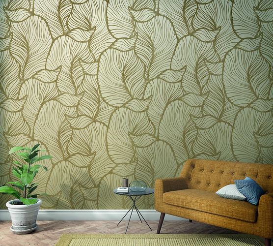 Produktbild Fototapete Vlies Grafik Blätter Floral beige 47270