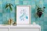 Photo Non-Woven Wallpaper Tiles green blue Marburg 45720 1