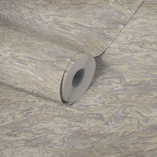 Non-Woven Wallpaper Abstract beige silver grey 38358-1