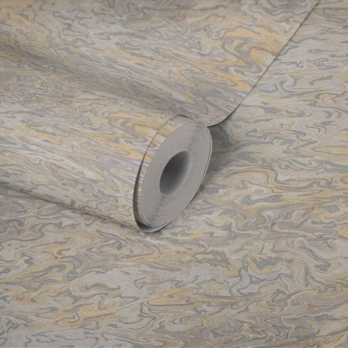 Non-Woven Wallpaper Abstract grey gold silver 38358-2