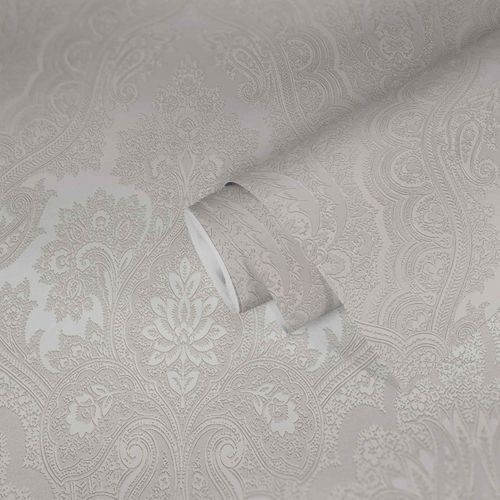 Non-Woven Wallpaper Baroque Design grey silver 38708-4