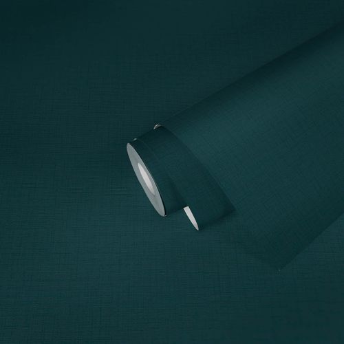 Non-Woven Wallpaper Plain Linen dark blue 38712-1