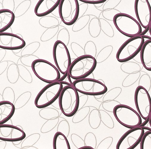 Wallpaper Circles Graphic white pink black P+S 05519-20