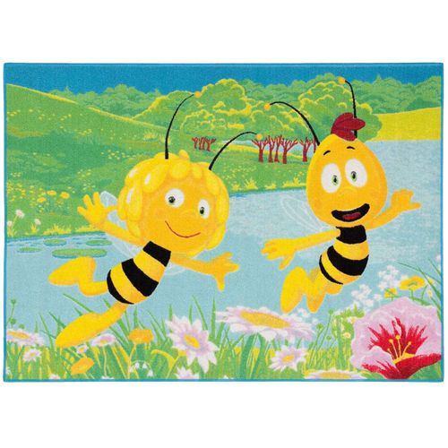 Spielteppich Biene Maja Kinder 95x133 cm grün gelb