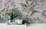 Non-Woven Wallpaper Flowers Birds grey 38178-2 1