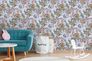 Non-Woven Wallpaper Flowers Birds blue 38178-4 4