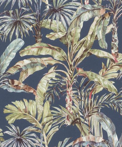 Wallpaper Non-Woven Rasch Jungle green blue 485288