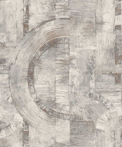 Non-Woven Wallpaper Rasch Half Circles grey 554779
