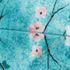 Kissenhülle Modern Blumen blau Kirschblüte detail 4