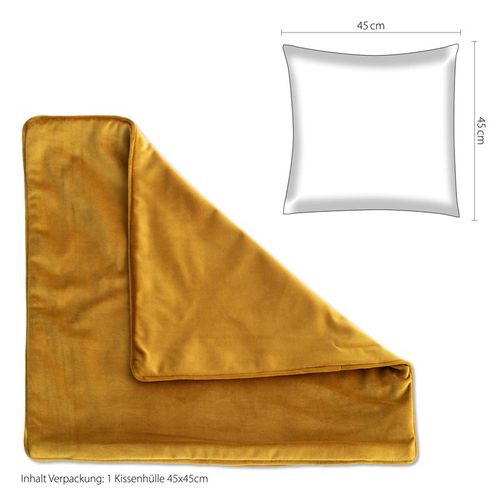 Cushion cover unicoloured saffron Mirja 45x45 cm