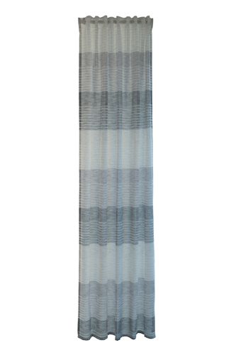 Dekoschal Querstreifen grau-anthrazit halbtransparent