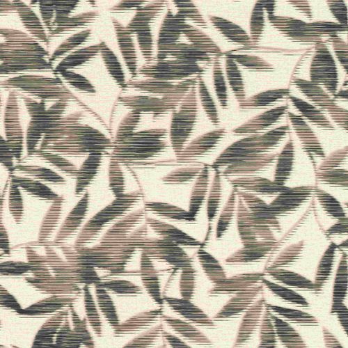 Non-Woven Wallpaper Leaves Floral black white 406320