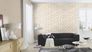 Tapete Wohnzimmer Barbara Home Collection Floral Blätter Weiß-Beige 2