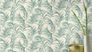 Tapete-Barbara-Home-Collection-Blaetter-Weiss-Dunkelgruen-63212145_2 1