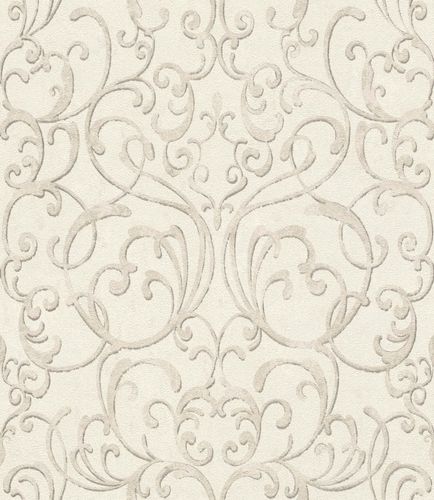 Vliestapete-Rasch-Silber-Beige-Weiss-Ornamente-651607-63212300
