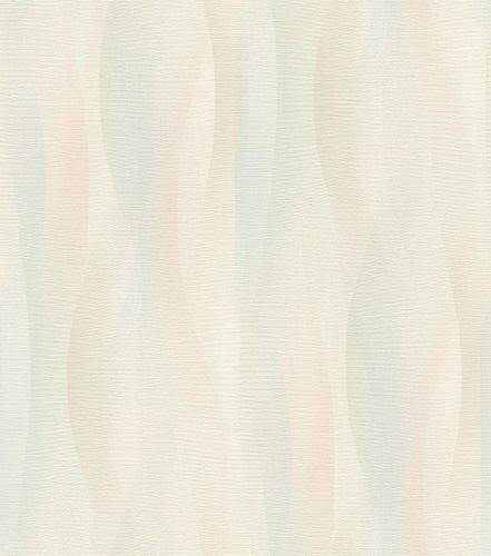 Non-woven wallpaper blue green pink waves Rasch 651522