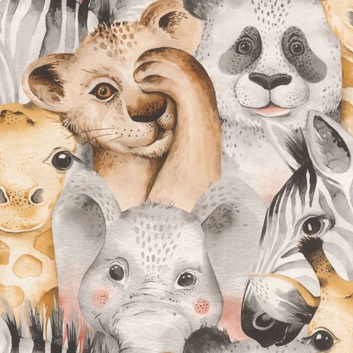 Kindertapete-Tiere-Zoo-Braun-Grau-252521-63212679