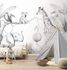 Premium wall mural forest animals gray white 253320 1