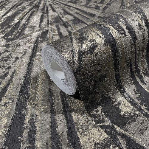 Papis Loveday Wallpaper 86716 Palm leaves black gold