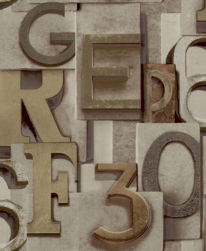 Vliestapete-Typografie-Beige-Braun-WL2301-63213213