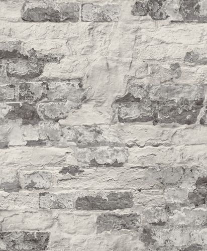 Vintage stone look wallpaper GranDeco WL3301 gray white