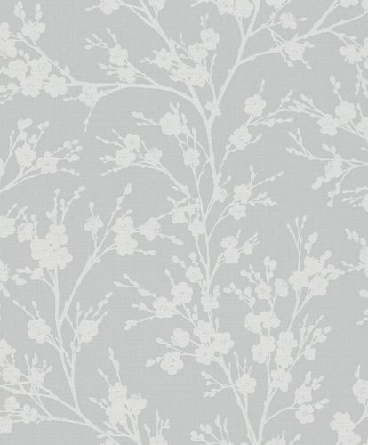 non-woven wallpaper ivy Floral grey Weiss 82315 Novamur