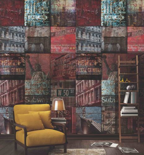 Grandeco-Vlies-Fototapete-A40101-Patchwork-NY-Rot-63213448