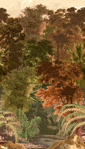 Fototapete-Vlies-Grandeco-Orange-Dschungel-A51802-63213480