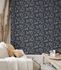 Non-woven wallpaper Phoenix A48302 leaf motif blue Grandeco 2