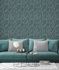 Non-woven wallpaper Phoenix pattern graphic petrol Grandeco 2
