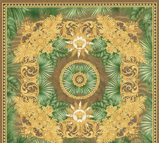 Versace non-woven wallpaper Tiles Tropical Green Brown