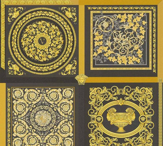 Vliestapete-38704-3-Fliesen-Optik-Schwarz-Gold-VERSACE-Home-Tapete-63213744