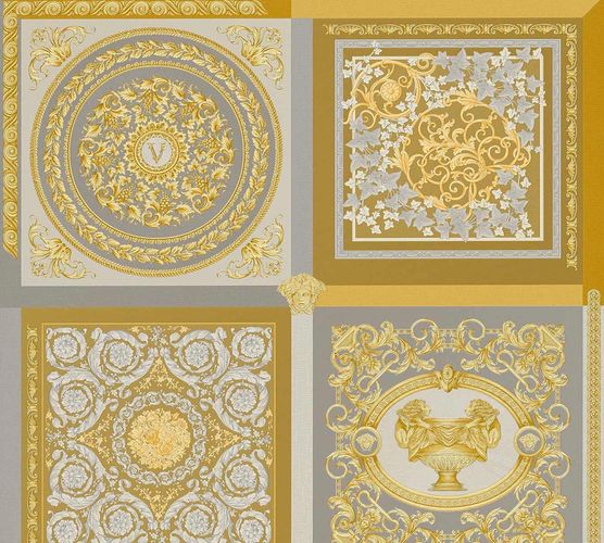 Vliestapete-38704-5-Fliesen-Optik-Silber-Gold-VERSACE-Home-Tapete-63213746