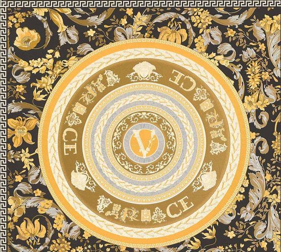 Versace non-woven wallpaper 38705-5 Floral Black Gold
