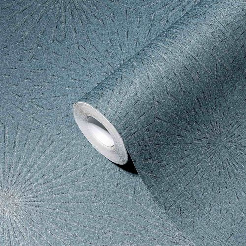 A-S-Creation-Vliestapete-38818-2-Linien-Kreise-Blau-Silber-63213999