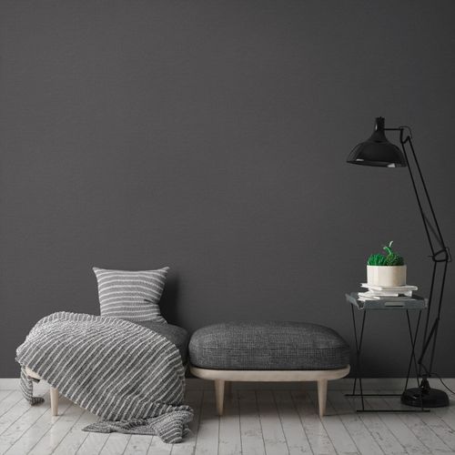 Non-woven wallpaper 38744-1 AS Creation gray plain
