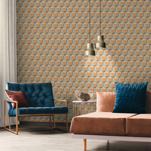 Vliestapete-38748-3-AS-Creation-Blau-Braun-geometrisch-3D-Nara-63214192