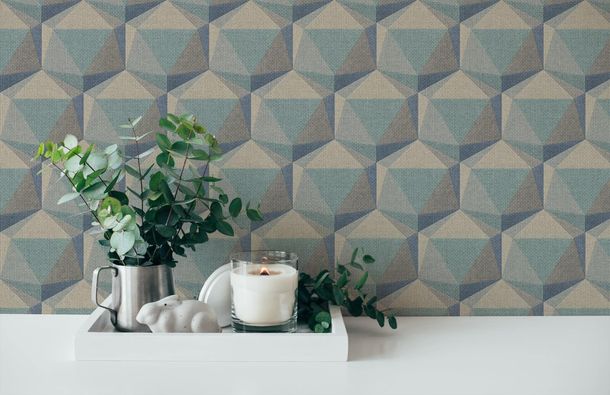 Vliestapete-38748-4-AS-Creation-Blau-Beige-geometrisch-3D-Nara-63214193