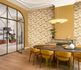 Non-woven wallpaper 555158 Rasch cream yellow palms 1