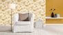 Non-woven wallpaper 555158 Rasch cream yellow palms 4