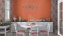 Non-woven wallpaper 555912 Rasch orange uni texture 1