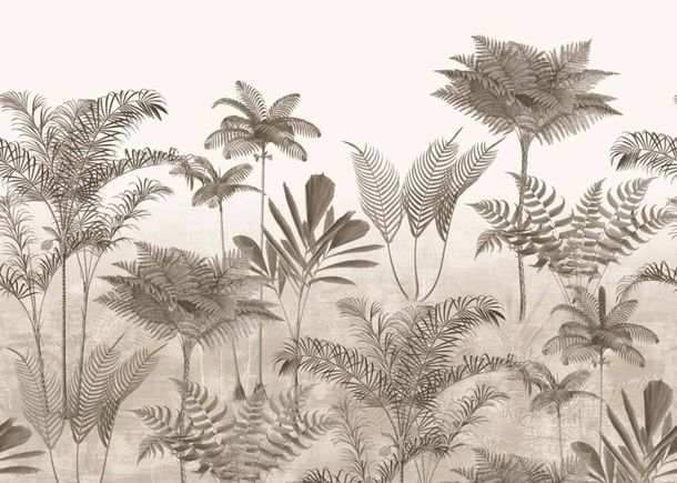 Wall mural 556186 Rasch Brown Beige Plants Tropics