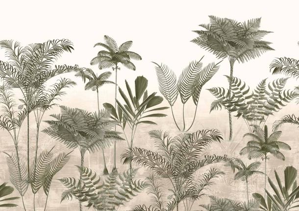 Wall mural 556278 Rasch Khaki Beige Plants Tropics