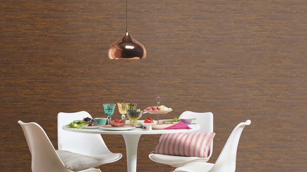 Non-woven wallpaper 537062 Rasch brown wood look