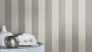 Non-woven wallpaper Rasch gray silver striped 844009 1
