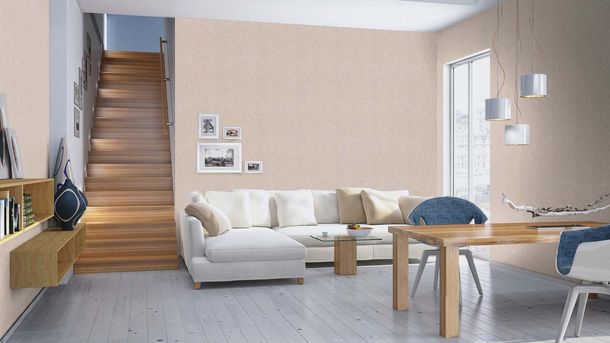 Non-woven wallpaper Rasch beige gray silver pattern