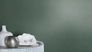 Non-woven wallpaper Rasch green silver plain lines 844429 2