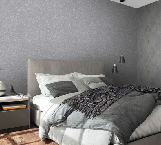 Non-woven wallpaper grey plaster look Marburg 34155