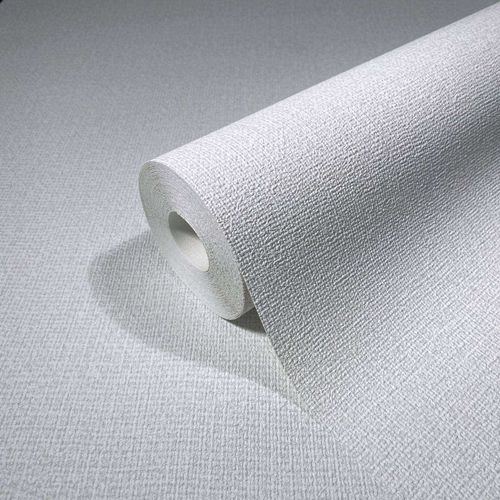 Non-woven wallpaper white grey fabric look Marburg 34171