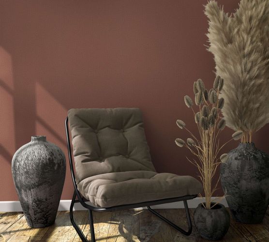 Non-woven wallpaper red brown fabric look Marburg 34179